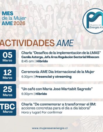 AME Chile presenta su agenda de actividades para marzo 2026 con foco en liderazgo, regulación e innovación energética